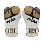 Боксови ръкавици - RDX BOXING GLOVES BGR-F7 - WHITE/GOLD - BGR-F7GL